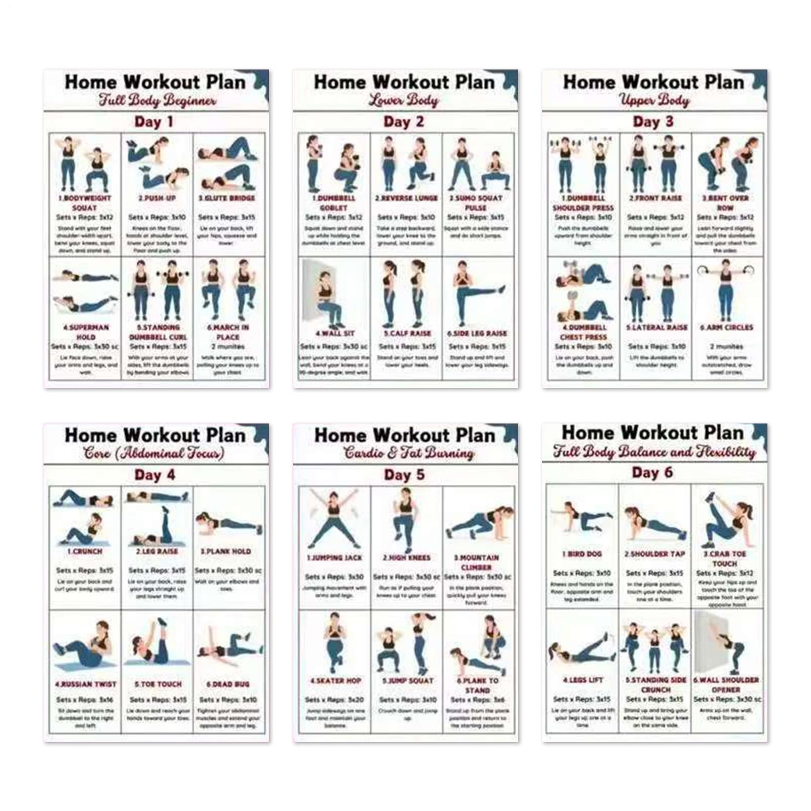 Workout Poster | Follow-through Home Gym Fitness Guide - Yoga Muscle Engagement Action Chart | for Dorm, Office, Apartment, Bedroom, Living Room