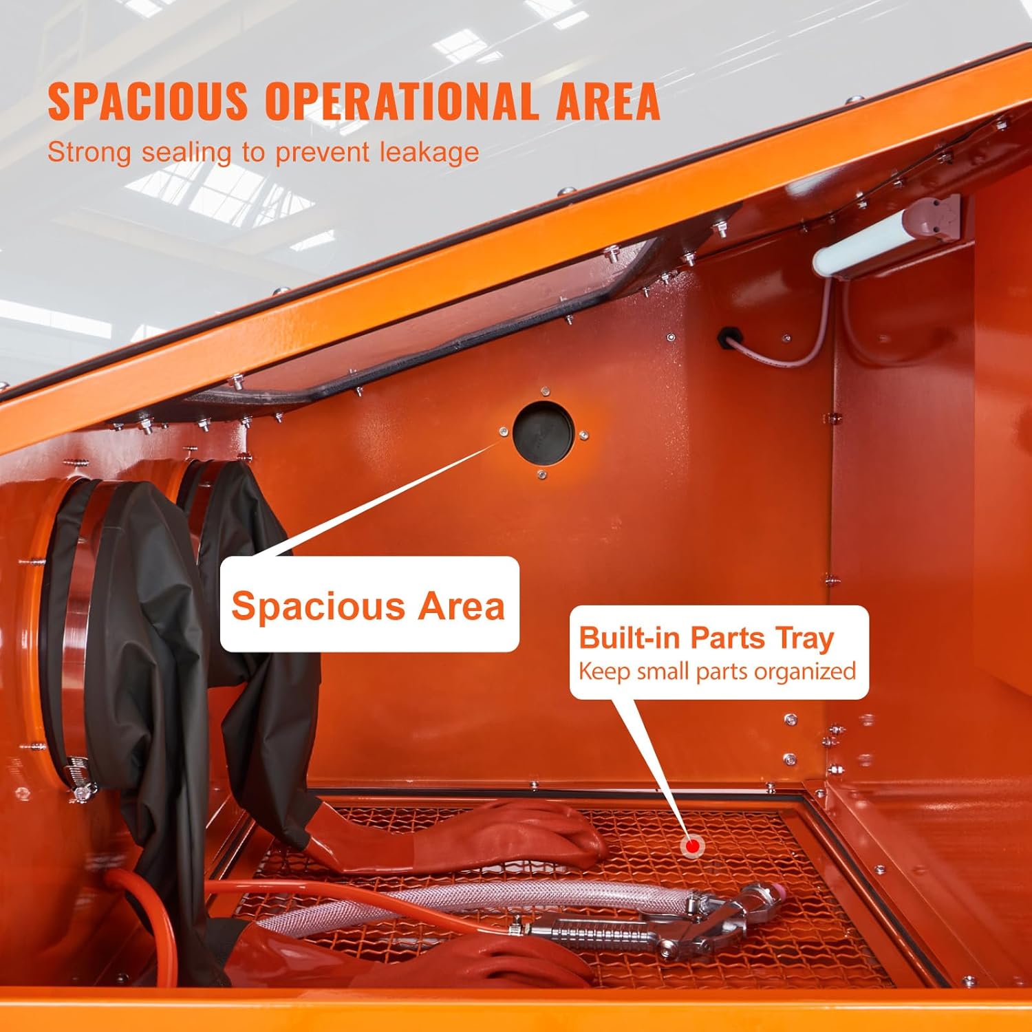 Spacious Operational Area of Sandblasting Cabinet