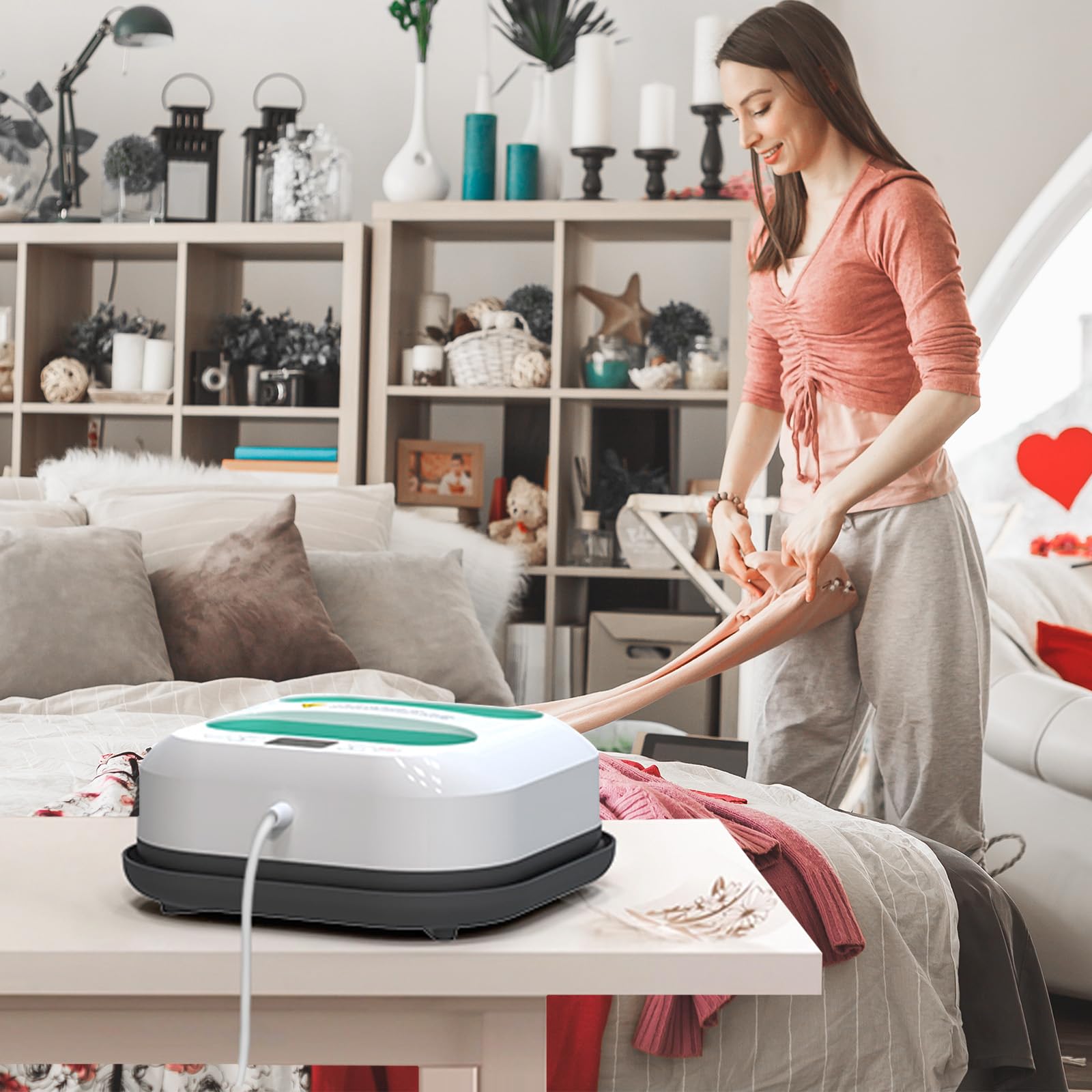 Plotter Prensa Transferencia, 9"X9" Prensa Calor Plotter De Prensa De Calor Máquina Trazador Camisetas MáQuina Impresión Con Temporizador Calentamiento Rápido Apagado Automático Para Bolsas Ropa