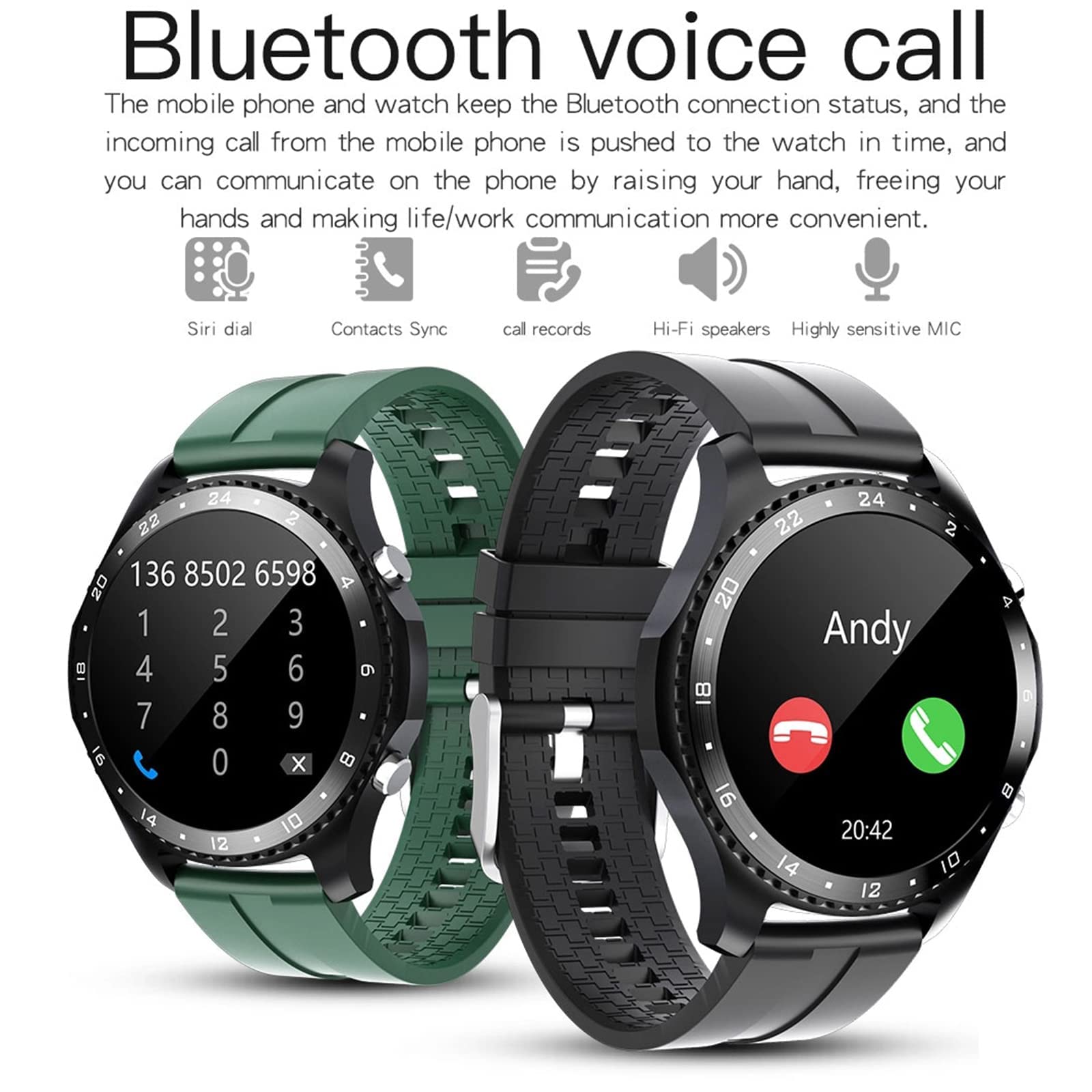 Inteligentny zegarek dla mężczyzn Kobiety Smartwatch dla telefonów z systemem Android iOS z ekranem 1,28 cala Sport GPS Połączenie Bluetooth Krokomierz Kalorie IP67 Wodoodporny monitor aktywności