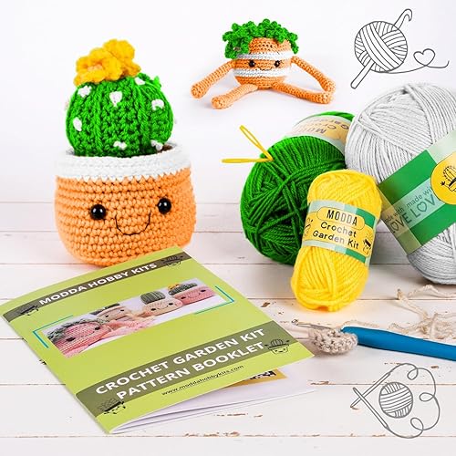 Miniatura 8 de MODDA Kit de ganchillo para principiantes, kit de inicio de ganchillo para principiantes con tutoriales en video fáciles de seguir, kits de