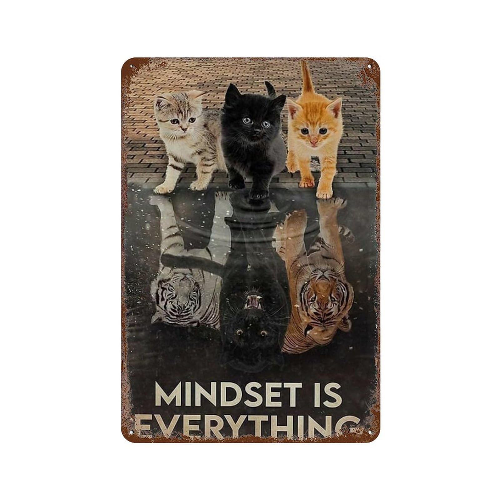 Aluminum Metal Sign Vintage Mindset Is Everything For Bars Club Restaurants Cafes Pubs Vintage Wall Decor Decorative(15x30cm）6x12 inch-348