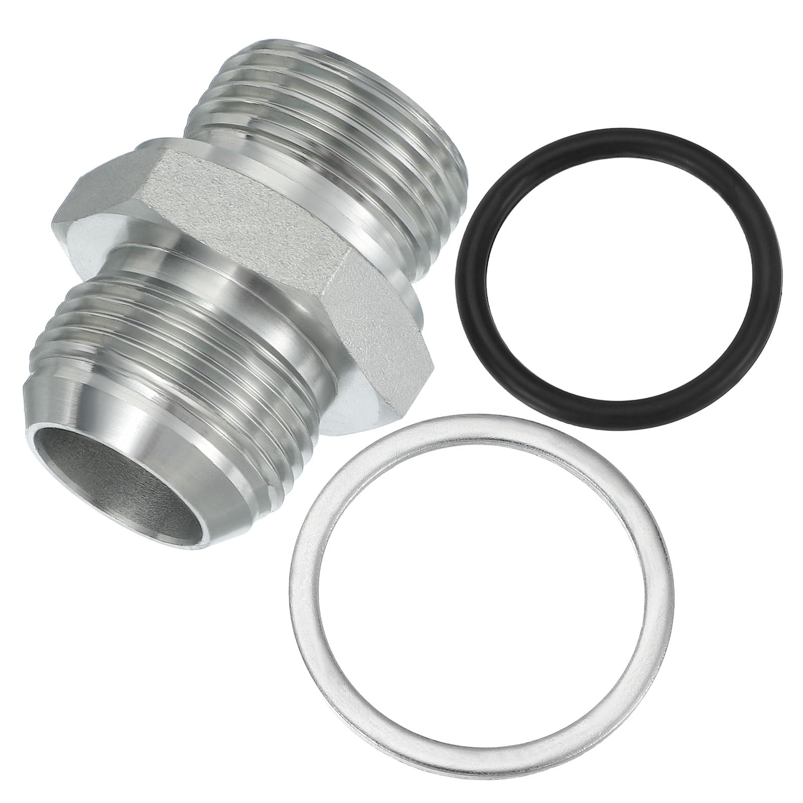 PATIKIL Hex Reducing Nipple Connectors Pipe Adapter 1 5/16" Male 37° Flare JIC x 1" g Male, Pipe Fitting Reducer Nipple Adapter Plated Steel Hydraulic Fitting