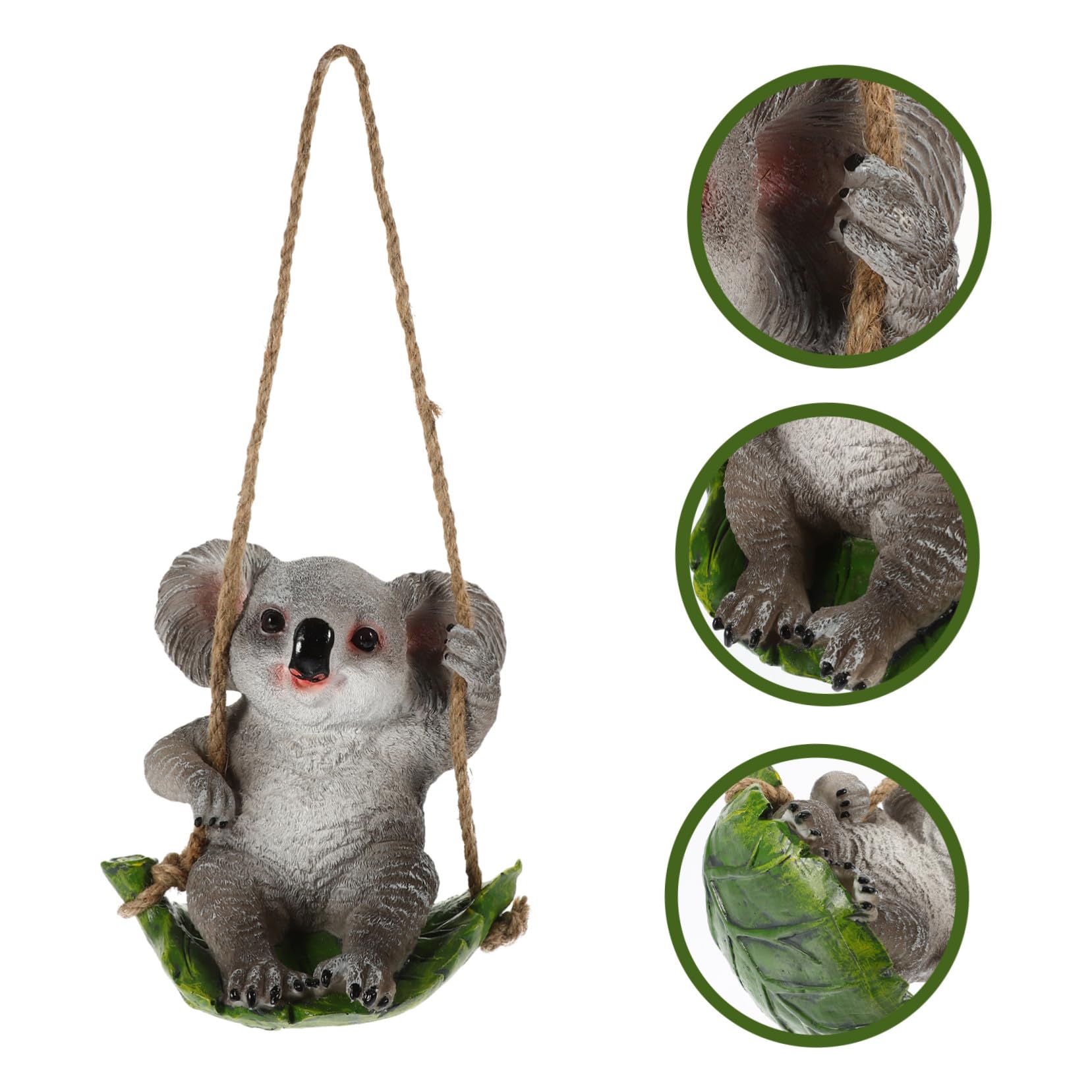 Delikatna Dekoracja Koala z Żywicy Wisząca Figurka Zwierzęca Do Ogrodu Lekka i Przenośna Ozdoba Zewnątrz Unikalny Design Do Dekoracji Podwórka