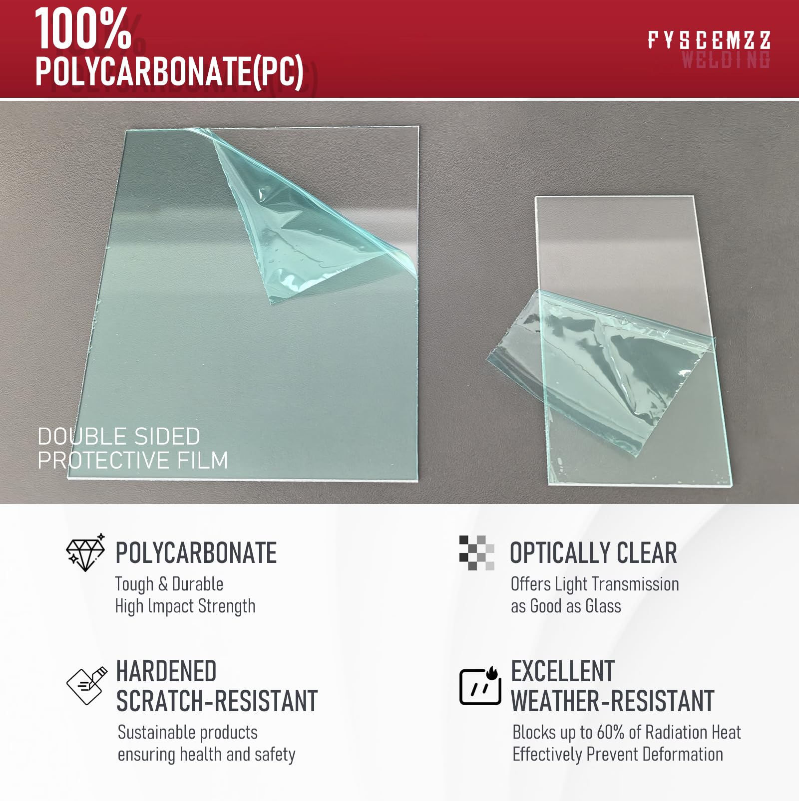 Kit de lentes transparentes de repuesto para casco de soldadura 770858, 10 unidades para protección interior y exterior