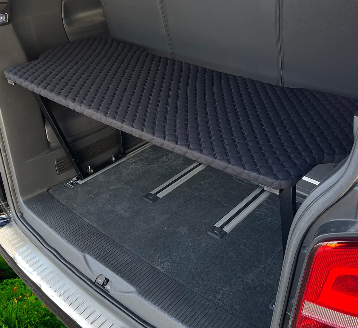 BREMER SITZBEZÜGE Multiflexboard compatibile con VW T5 T6 T6.1 Multivan letto letto letto camper altezza 51 cm, con console inclusa, motivo trapuntato MF404