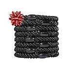 L. Erickson Grab & Go Ponytail Holders, Black, Set of Eight - Exceptionally Secure with Gentle Hold