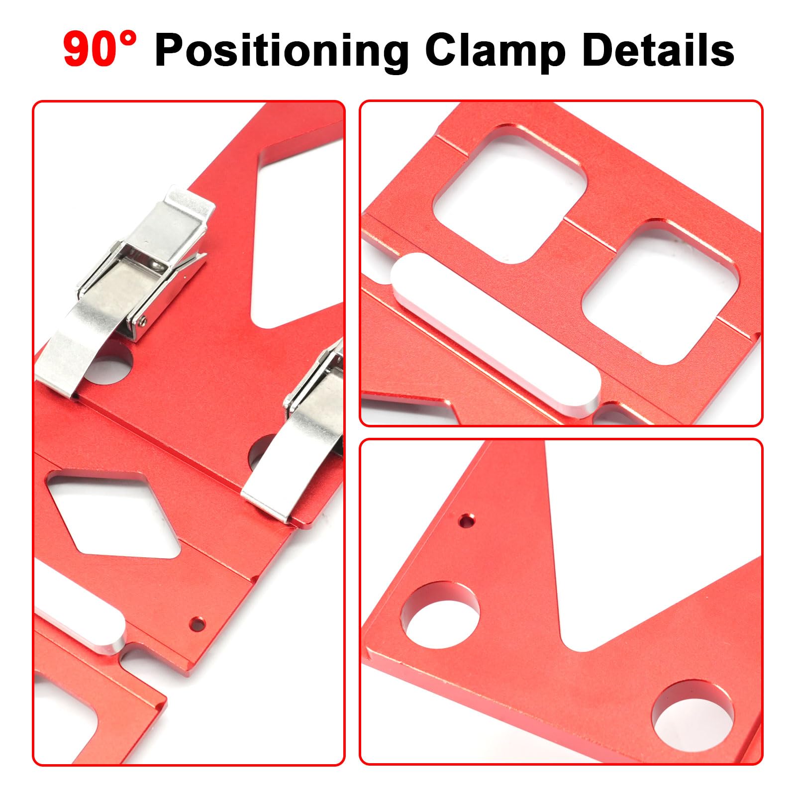 Rail de guidage à angle droit de 90° Binghe Plaque de serrage à positionnement à angle droit 90° avec rail de guidage latéral Compatible avec Guide Makita, Butée en aluminium pour scies circulaires