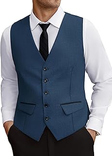 COOFANDY Men's Business Suit Vest Slim Fit Dress Vest Wedding Waistcoat
