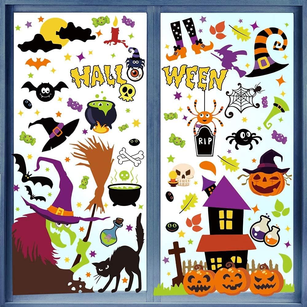 STEFORD Halloween Window Clings,Scary Halloween Window Glass Decals Stickers Decorations for Halloween Party Supplies,30 x 38 cm