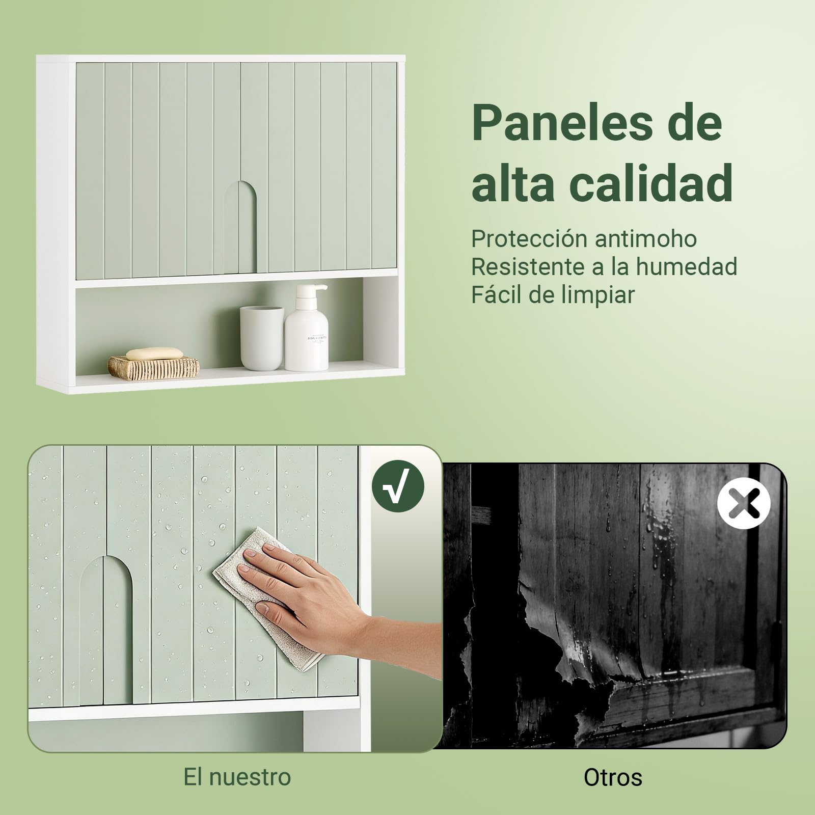 SoBuy Armario Baño Pared Mueble Baño Colgar Suspendido, Armario de Pared Ultraplano 15 cm, Vitrina Mural Compacta, Mueble Pequeño, Estante Abierto, Bathroom Cabinet BZR140-GR