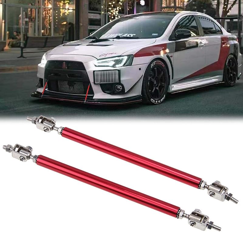 Hastes de suporte para splitter do para-choque dianteiro x xotic tech ajustáveis de 15,24 a 22,86 cm – Vermelho, 2 peças