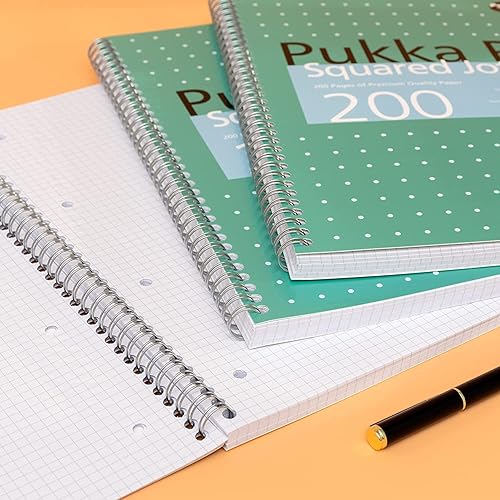 Miniatura 7 de Pukka Pad, Paquete de 3 libros Jotta metálicos cuadrados, tamaño A4, 11.7 x 9.1 in, cuaderno encuadernado con papel de 80 GSM, cuenta con márgenes