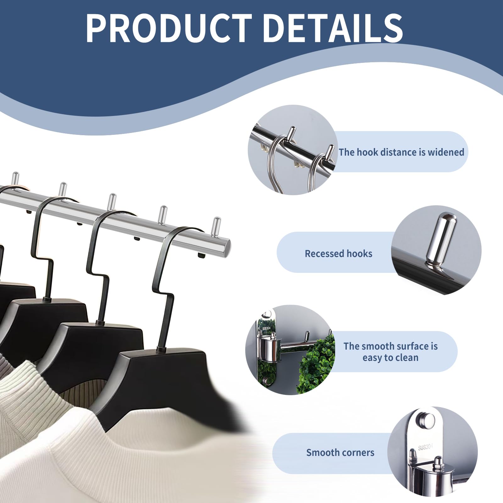 2 perchas plegables de pared para colgar ropa, ganchos de acero inoxidable con brazo oscilante, rotación de 180° para baño (2, plateado)
