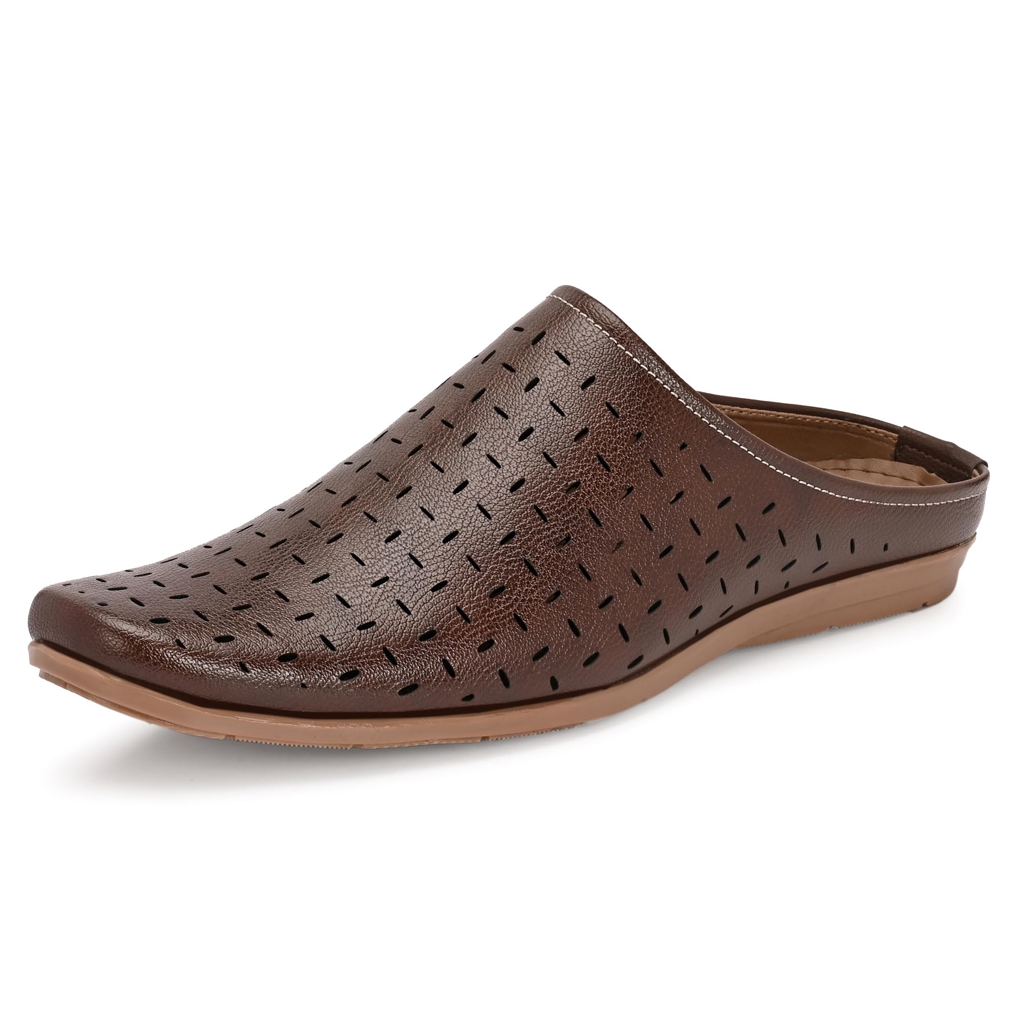 Mens Casual Sandals | Shoes for Man Stylish | Breathable Lightweight Comfortable Slip-On | Cushioned Insole | Mules for Men | Stylish Walking Shoes for Summer Travel Office & Home Daily Outings (8108)-image-0