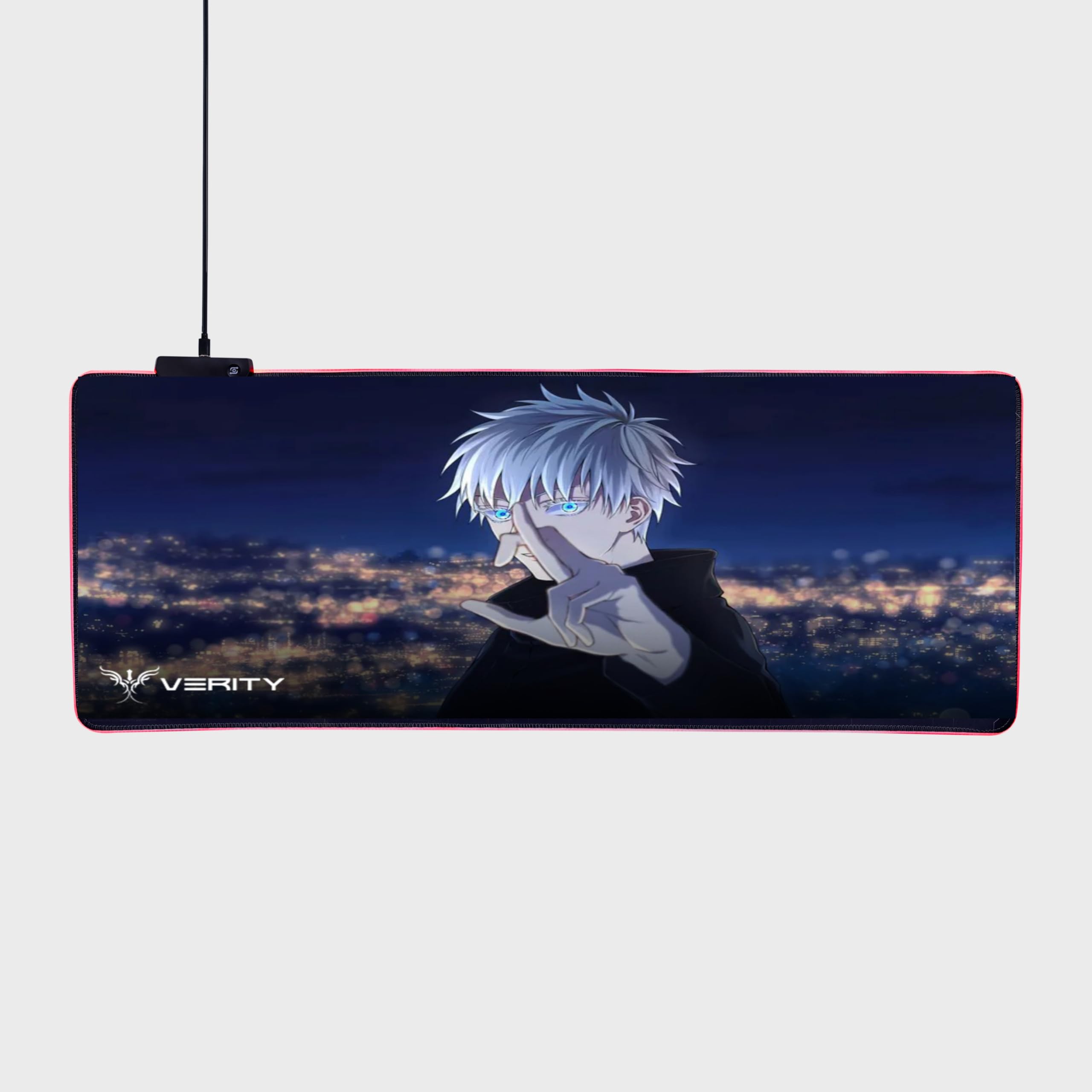 Verity Anime Saturo Gojo Mouse Pad, Large Extended Soft, Non-Slip & Snitched Edge Mouse Pad with 14 LED Modes, RGB Gaming Mouse Pad for Computer, Laptop, Keyboard Mouse Pad for Home & Office. (B0D2SW19MH) Amazon Price History, Amazon Price Tracker