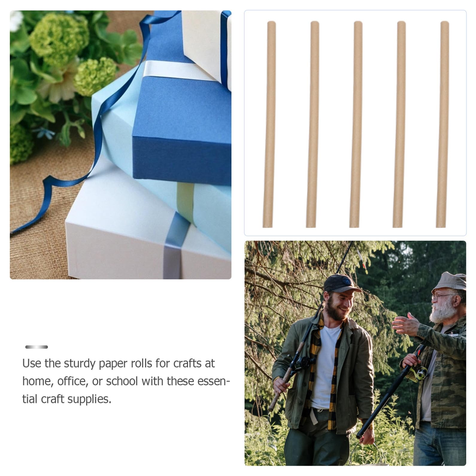 STOBOK 5 StüCk Runde PappröHren, Robuste Bastelpapierrollen FüR DIY Kunstprojekte, 67.7 X 3 Cm, Khaki, Ideal FüR Kinder Und GruppenaktivitäTen