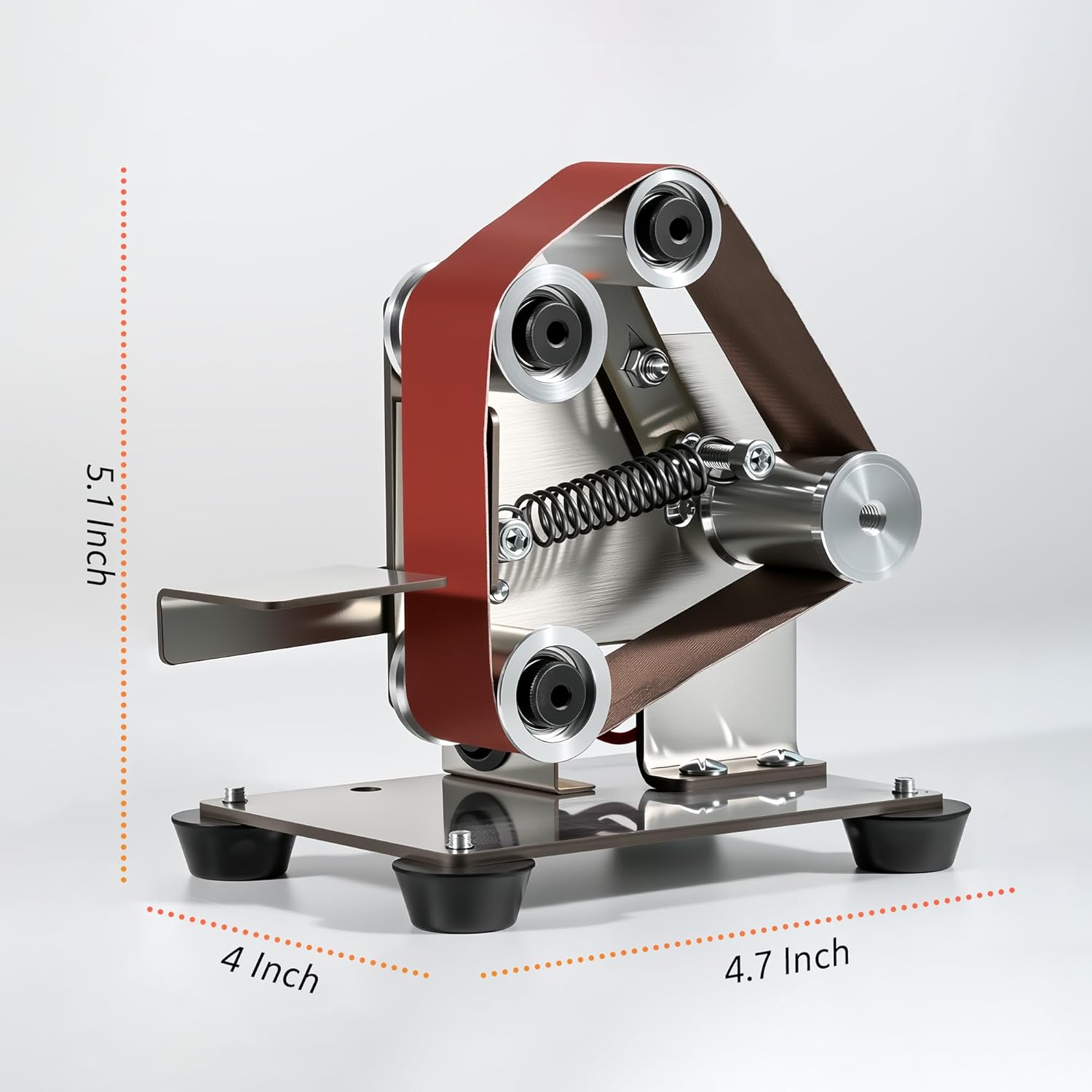 Mini Electric Belt Sander, Tabletop Knife Sharpener, Bench Grinder Polisher Belt Sander Sanding Machine for Woodworking Metal Working 7 Variable Speed 9000RPM