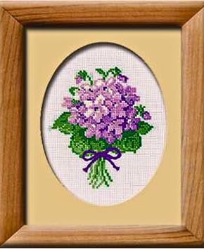 RIOLIS - Violets 240, Floral Cross Stitch Kits 5,12" x6,3, Cross Stitch Kits for Beginners & Advanced, Crossstitching Kits Adult, Counted Stitching Kits, Flowers Embroidery Kit