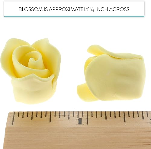 Miniatura 5 de Global Sugar Art Flores de pastel de azúcar rosa, amarillas, sin cable, muy pequeñas, 18 unidades por el chef Alan Tetreault.