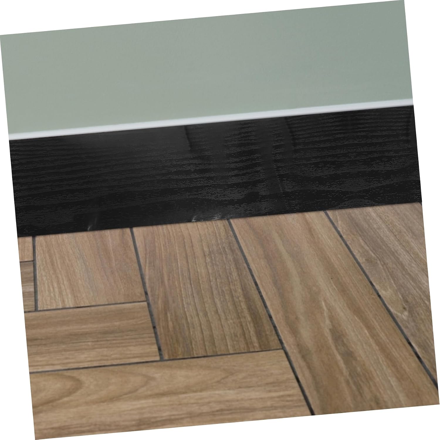 Self Adhesive Wood Grain Baseboard Molding Trim Flexible PVC Skirting Board Sticker with Matte Finish for Wall Cabinet Floor Corner Door Frame Decoration