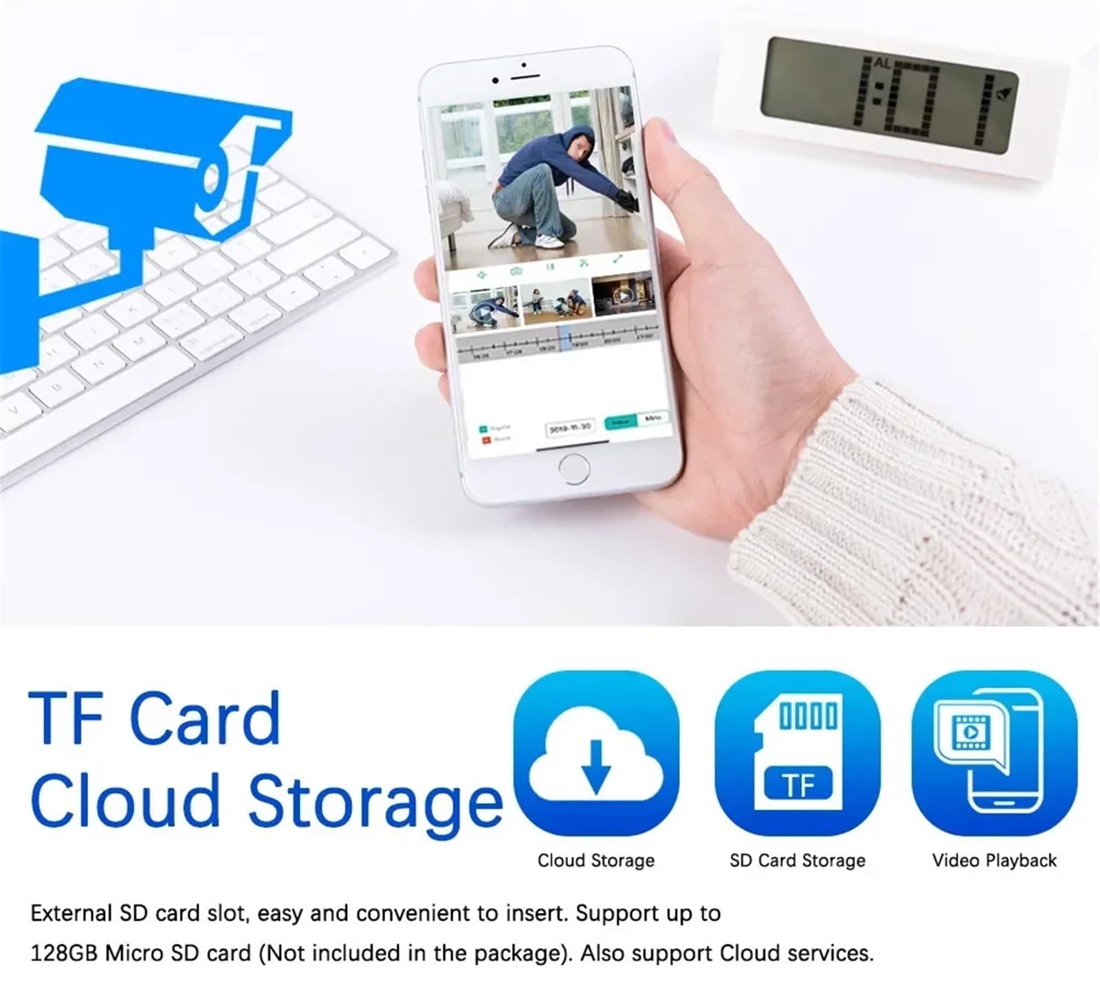 Kamera bezpieczeństwa, Kamera IP Tuya Smart Life Wi-Fi 5MP, zewnętrzna, wodoodporna, bezprzewodowa, kopułkowa, do monitoringu CCTV z detekcją osób(5MP NO SD Card)