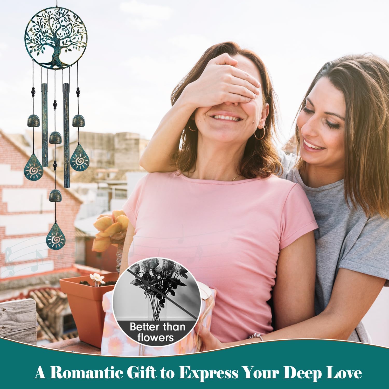 Wind Chimes for Outside Tree of Life Wind Chimes Windchimes Outdoors Tree of Life Wind Chimes for Outside Gifts for Mom, Grandma, Daughter, Decoration for Home, Garden, Patio, Backyard