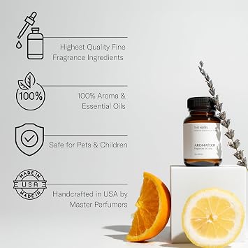 AromaTech The Hotel Aroma Essential Oil Blend: Luxury Hotel Inspired Aromatherapy with Lemon, Lavender, Peach & Pine for Ultrasonic Diffusers & Nebulizers (500 mL, The Hotel)