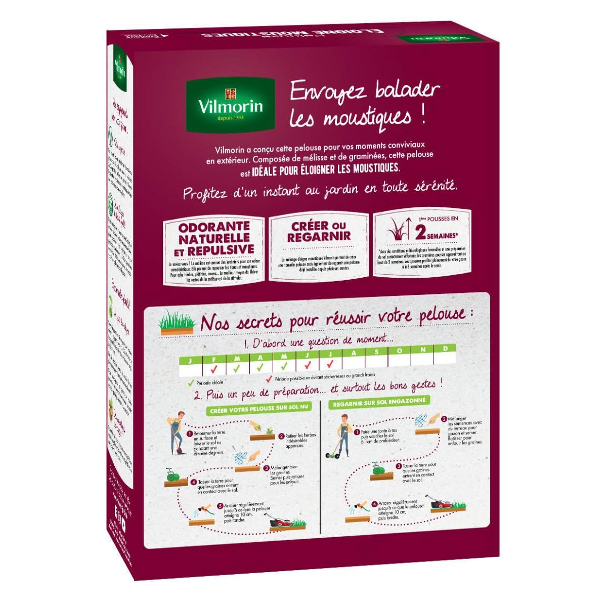 Vilmorin - Pelouse Anti-Moustiques 1 kg : Protégez Naturellement votre Jardin