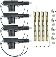 InstallGear Universal Power Door Lock Actuator Kit 4-Pack 12V Motors - Easy Car Door Lock Upgrade