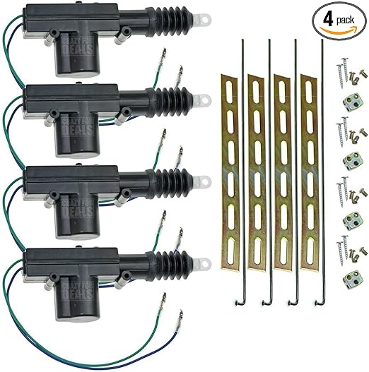 InstallGear Universal Car Power Door Lock Actuator Kit 12-Volt Motor (4 Pack)
