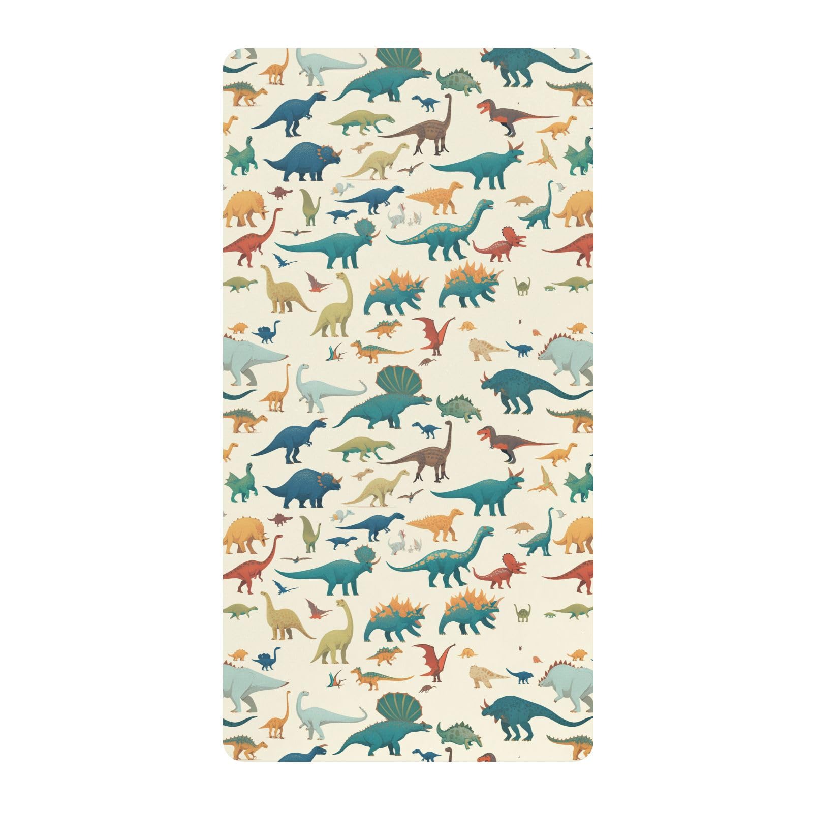 Draps de berceau dinosaures respirants en pur coton hypoallergénique