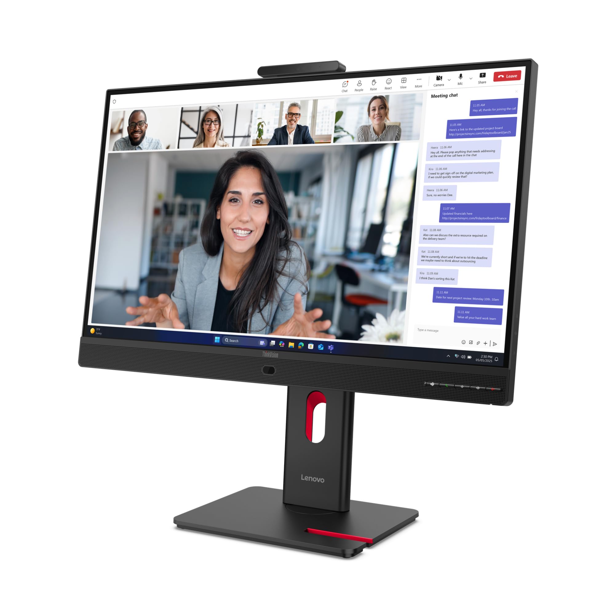 Lenovo ThinkVision T24-4v - LED-Monitor - 1920 x 1080 Full HD (1080p) — view 2