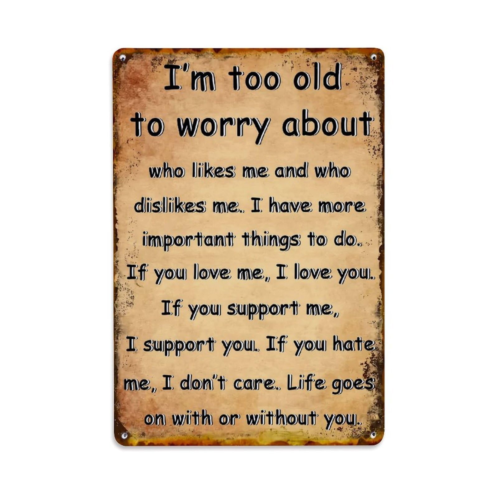 Vintage Textured Background Quote Print Retro Metal Tin Sign, Vintage Decor Art Poster for Bar, Home, Man Cave, Kitchen, Laundry Room Gift 8x12Inch