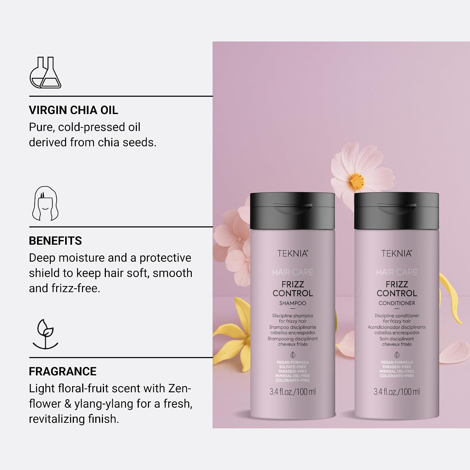 LAKMÉ Teknia Frizz Control Shampoo, Anti Frizz Shampoo for Frizzy or Curly Hair