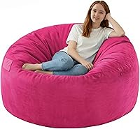 Vista 63 de Silla de Puf de 3 pies, Sillas de Puf Cómodas con Relleno de Espuma Viscoelástica, Sofá de Puf Esponjoso con Funda de Terciopelo Holandés, Sillas