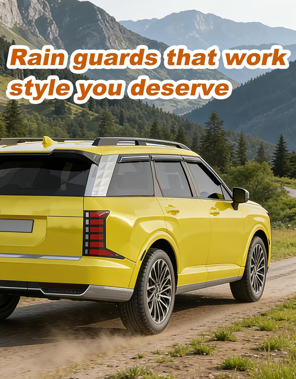 Low Profiles 6-PCS Extra-Thick Window Rain Guards Fit for Hyundai Palisade 2026 Rain Guards Window Deflectors Vent Visors Shades