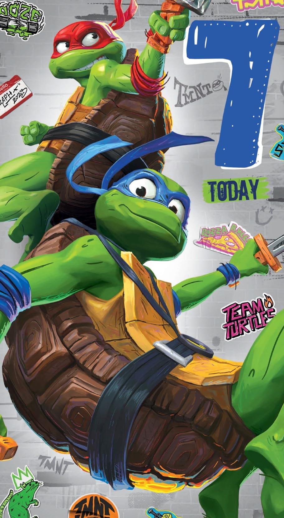Danilo Promotions Ltd Teenage Mutant Ninja Turtles Birthday Card, Age 7