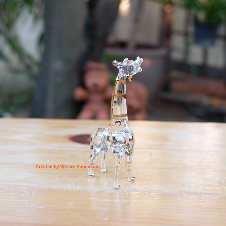 キリン　ガラス細工　ミニチュア ガラス細工 動物 きりん インテリア雑貨 ミニチュア 置物