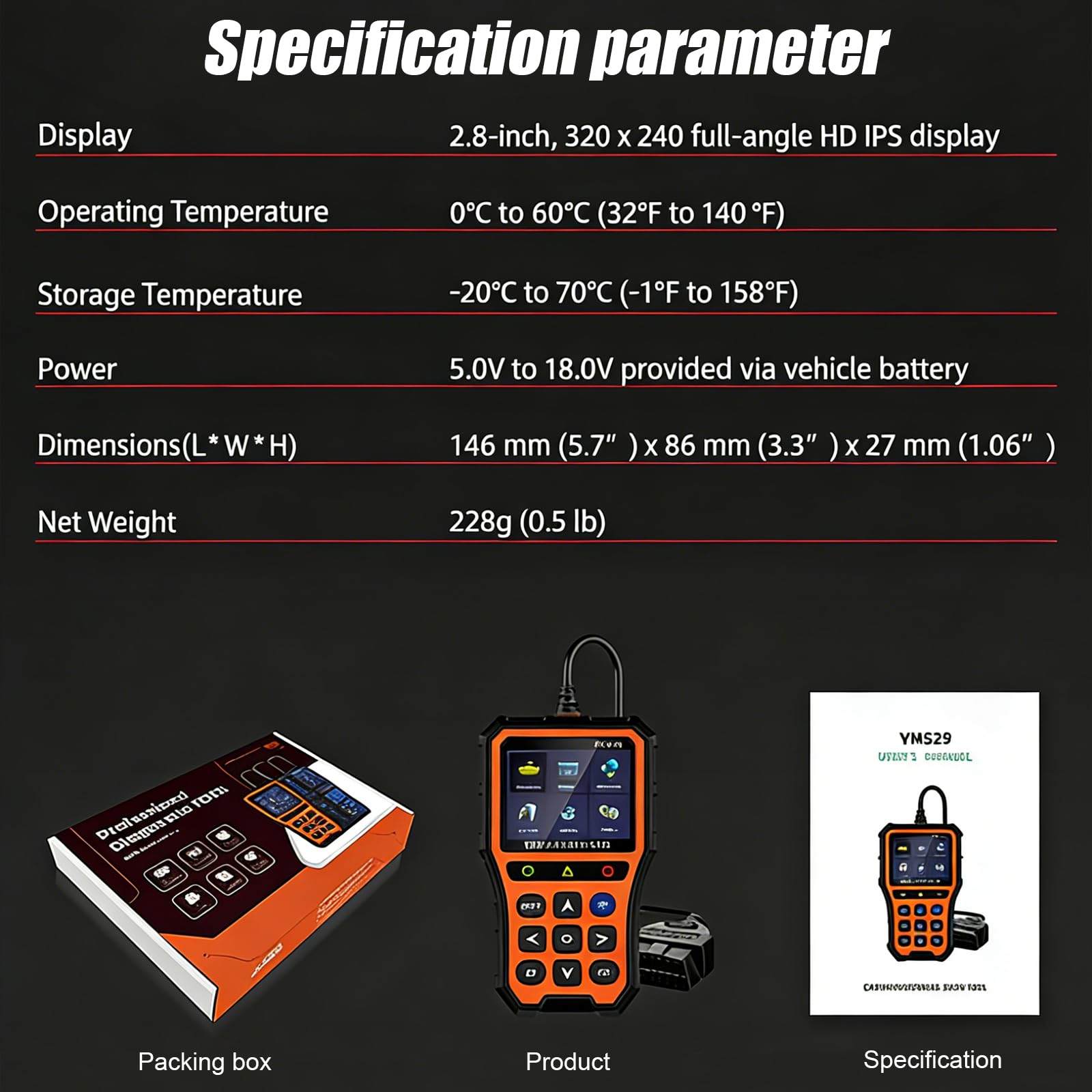 OBD2 Diagnostic Auto Valise Voiture, OBD Diagnostique Français Auto Multimarque avec 13 Langues, Écran Couleur IPS 2.8", Outils Diagnostics Système Moteur OBD et Surveillance de la Batterie