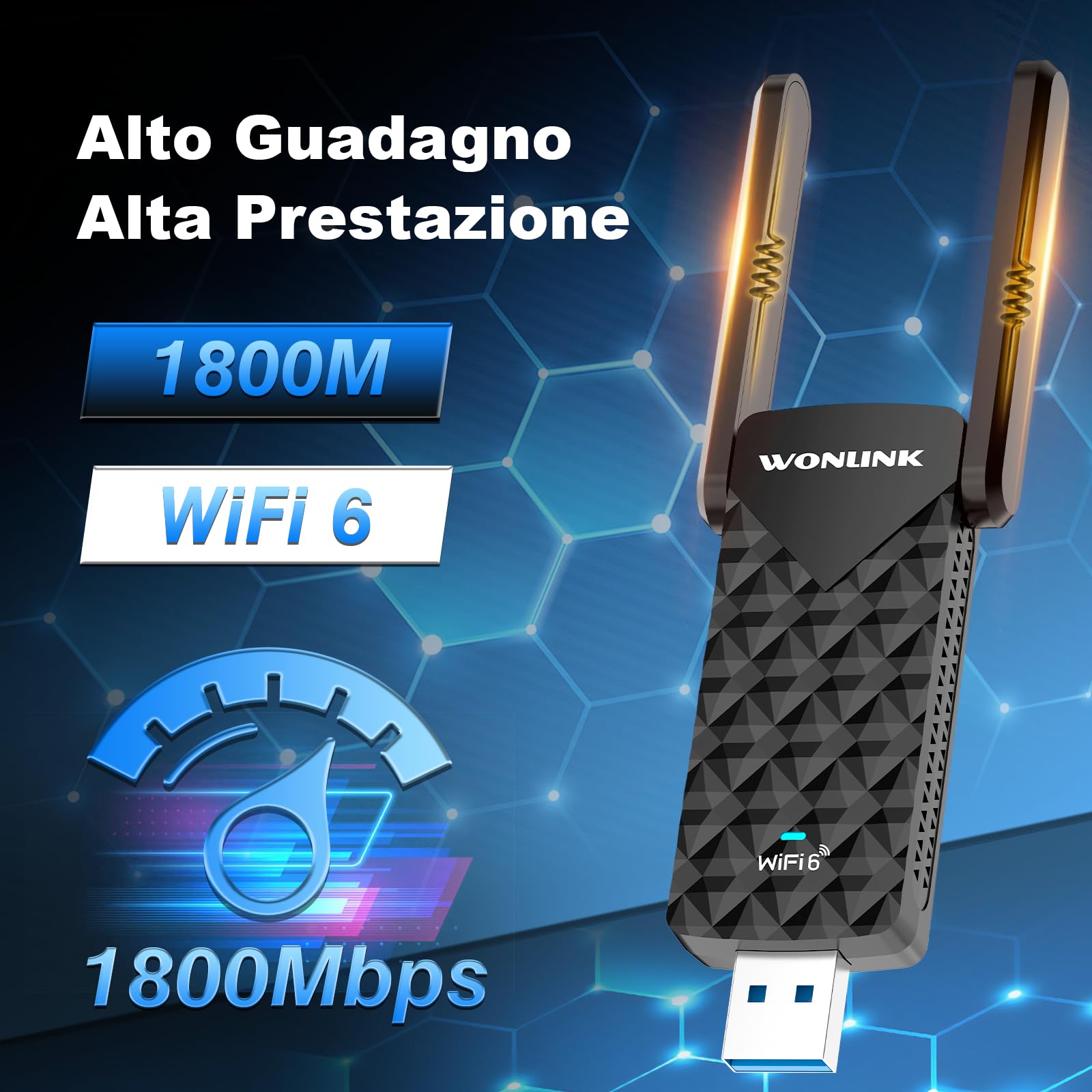 Clé WiFi 6 USB, AX1800, Adaptateur sans Fil XLIT-1602-1