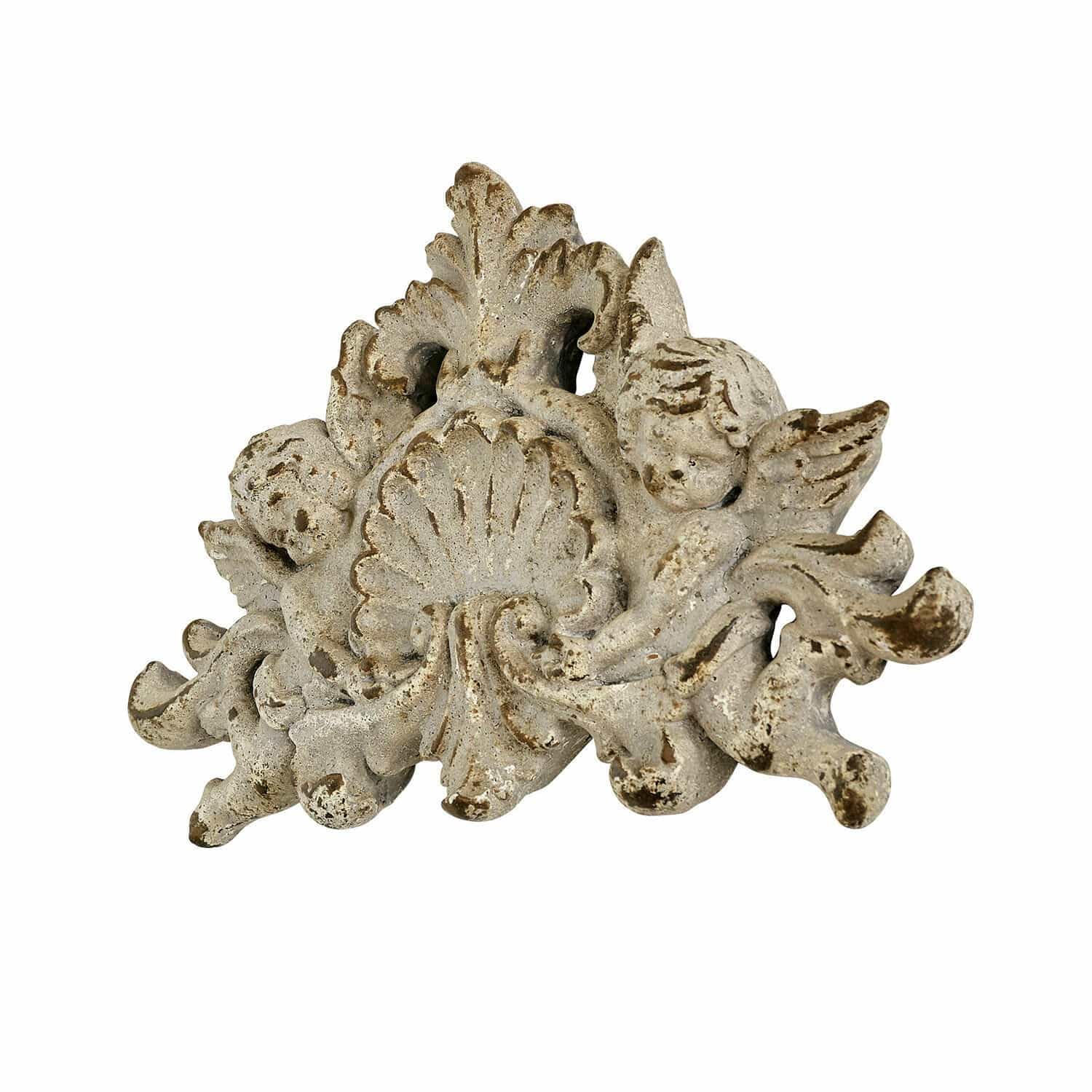 Loberon Gordian Ornamento da Parete - Effetto Pietra con Finitura Anticata - Look Vintage Molto Autentico, Grigio Antico