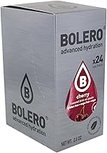 Bolero Cherry 24 x 3 g | Juice Powder without Sugar, Sweetened with Stevia + Vitamin C | Suitable for Children, Athletes and Diabetics | Gluten Free and Vegan Friendly | Cherry Flavour