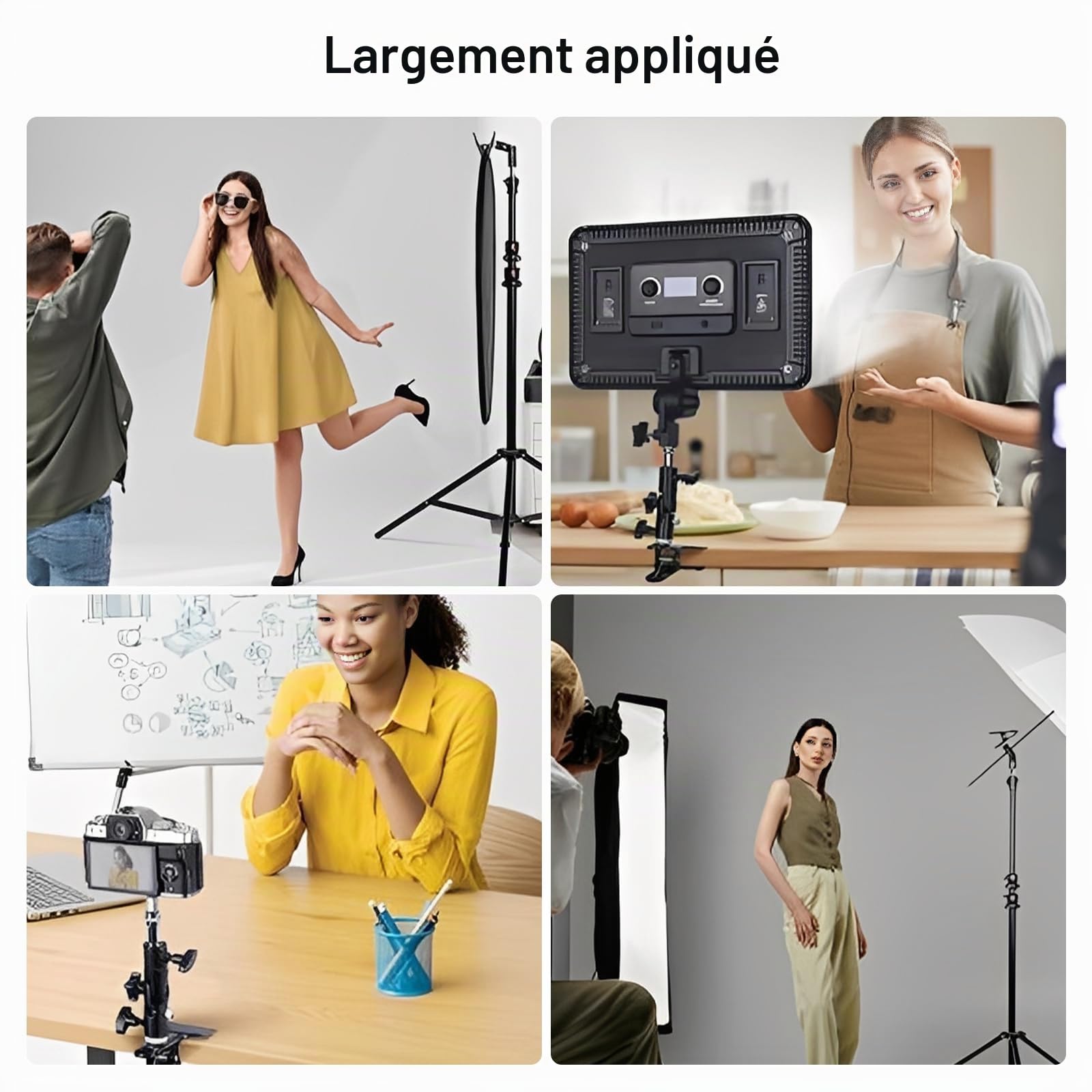 OTraki Lot de 2 Pince Réflecteur Réglable à 180° Pince Métallique Puissante pour Studio Photo avec Adaptateurs à Vis de 1/4'' à 3/8'', Support de Réflecteur Photographie pour Fond et Pied d'éclairage
