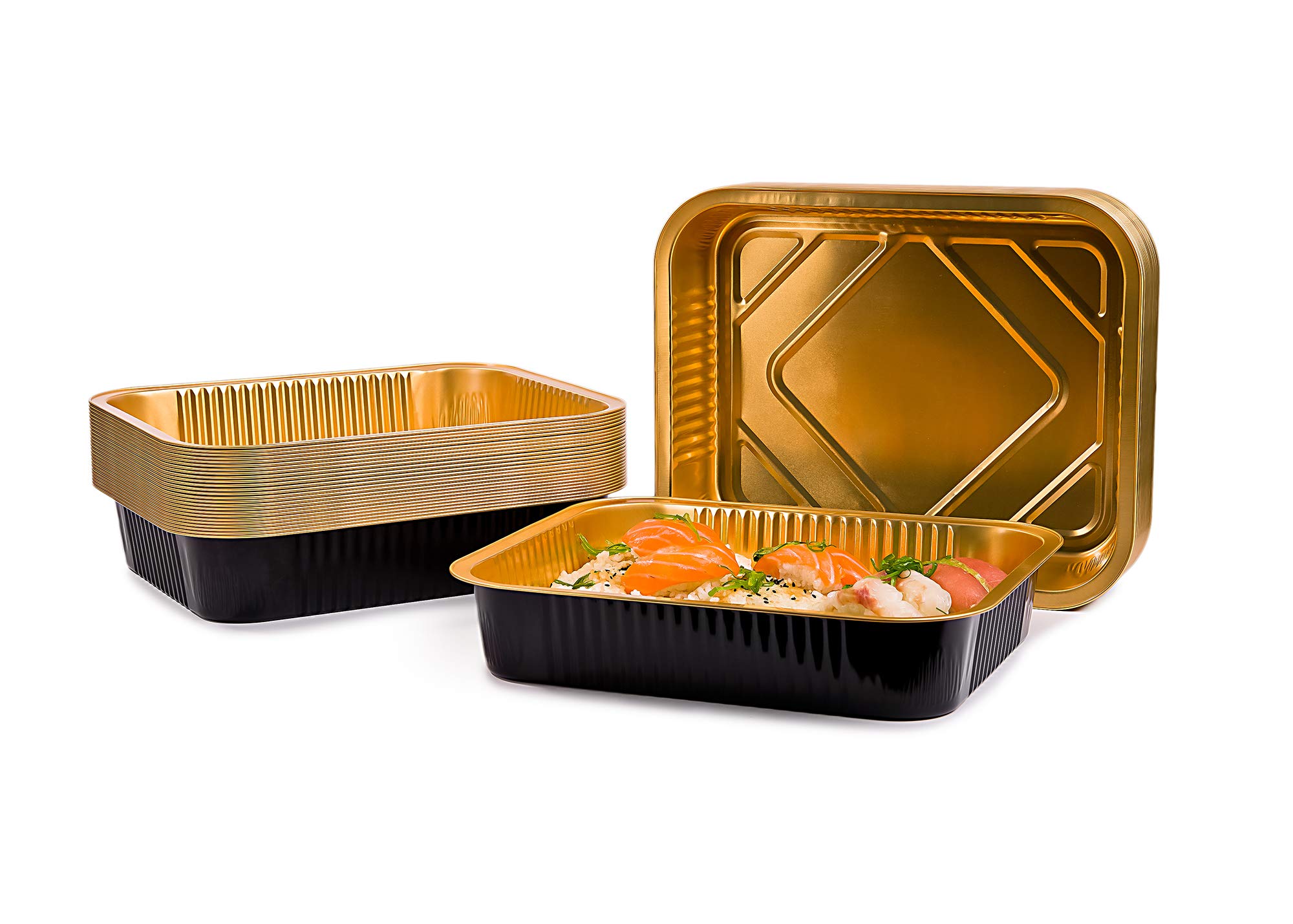 CONTITAL Eclipse AS223600 | Vaschette Alluminio Laccato 8 Porzioni Extra-Rigide | Teglie Forno Monouso per Alimenti | Contenitori Asporto, Microonde | 25 Pezzi