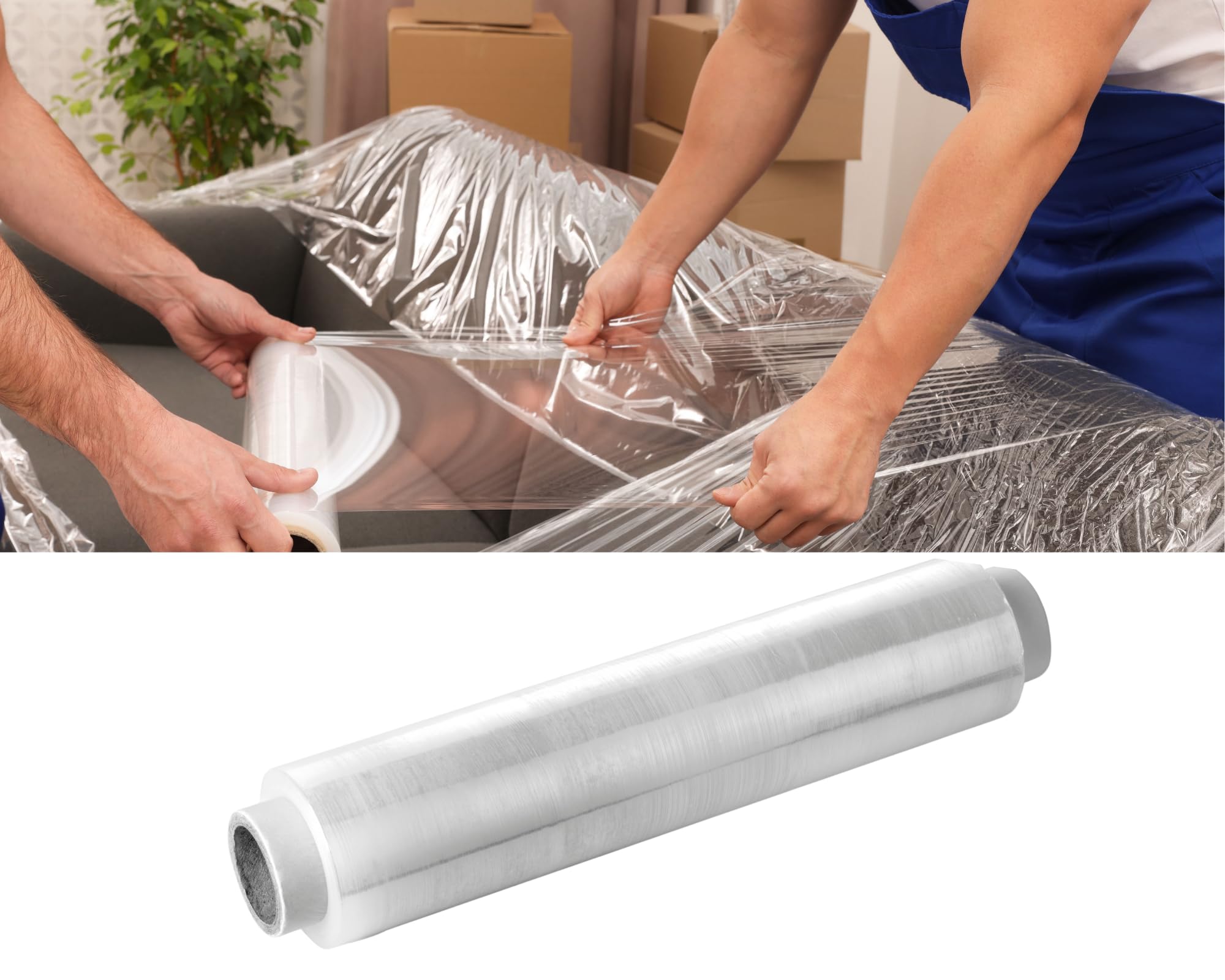 Set 6 pezzi Film Estensibile Pellicola per Imballaggio Multiuso Resistente Estensibile Autoadesiva da Imballaggio per Spedizioni e Trasloco Made in Italy Rotolo 50x160 MT Colore Trasparente