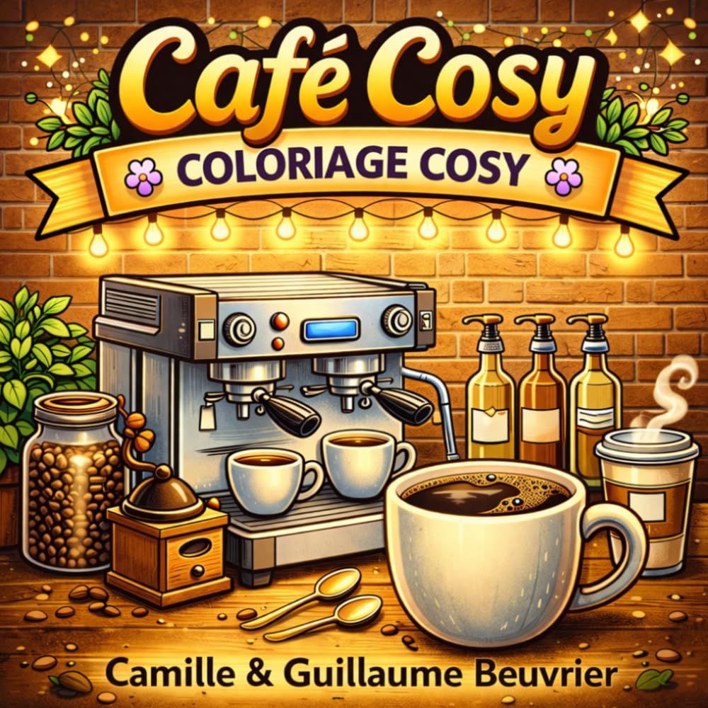 Café Cosy : Coloriage Cosy: Livre de coloriage relaxant pour adultes et adolescents: Moments de détente autour du café, boissons chaudes, pâtisseries et ambiances cocooning