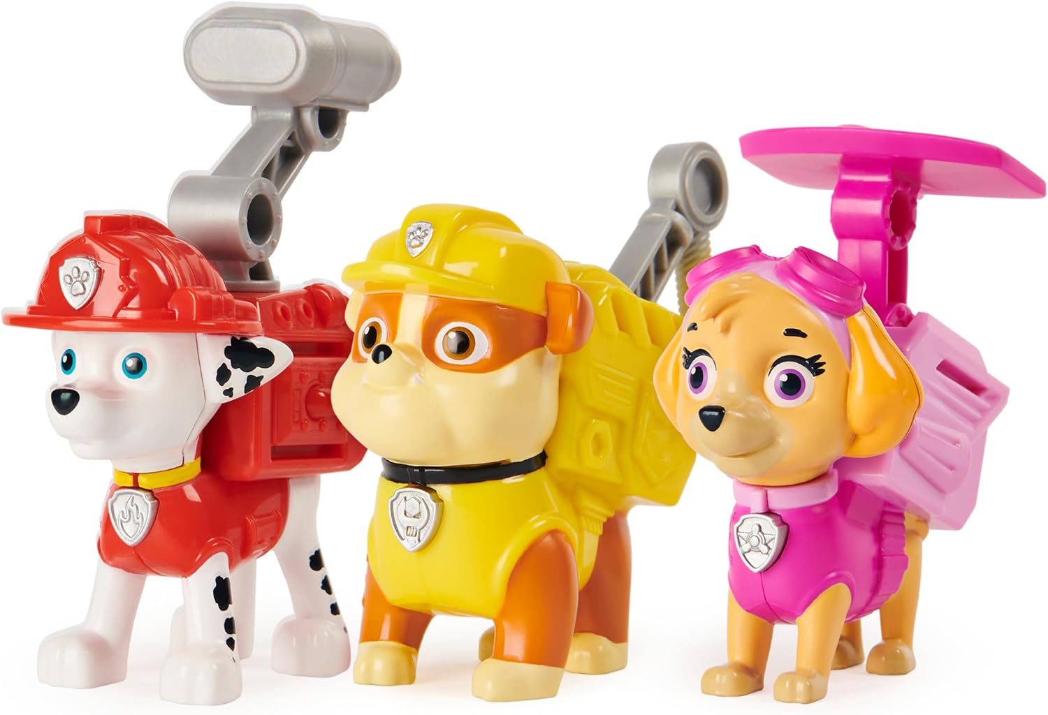 Paw Patrol, Action Pack Pups Marshall, Skye and Rubble 3-Pack of Collectible Toy Figures with Sounds and Phrases