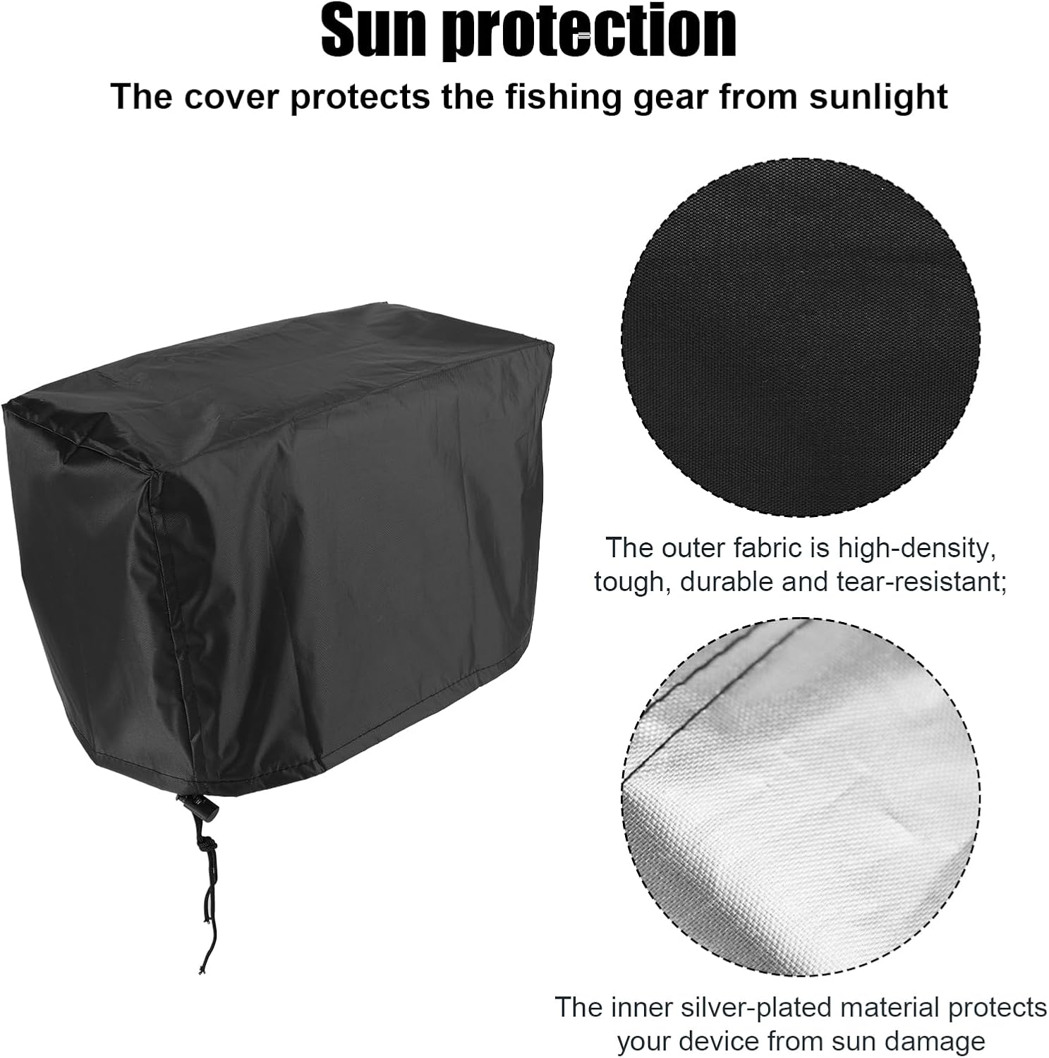 Fish Finder Cover for Lowrance & Humminbird 7 Inch Devices, 11.8x7.9x5.5 Inch Oxford Fabric Depth Finder Cover with Silver Coating & Drawstring Waterproof Protection for Screen and Devices