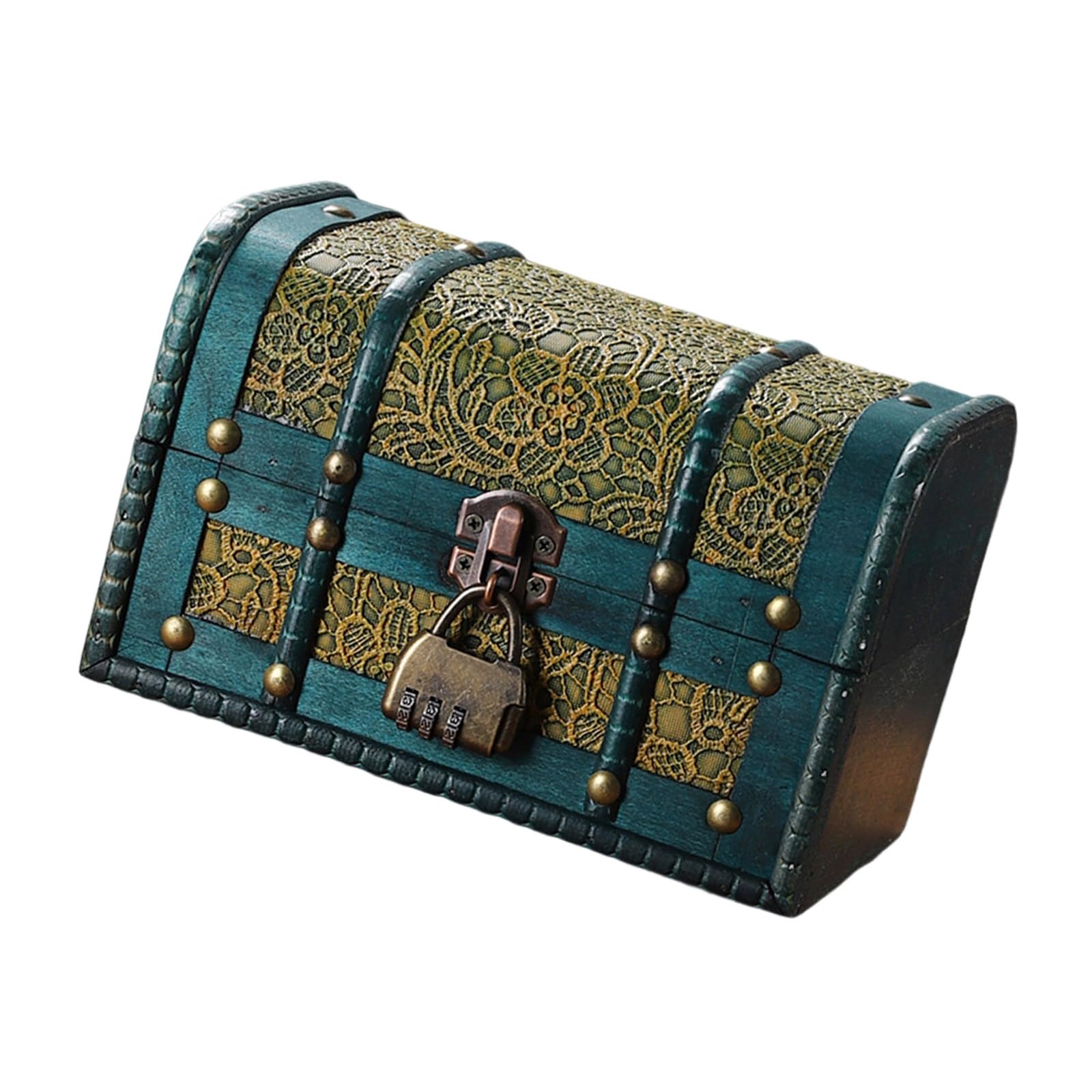 APGLSXY Handcrafted Vintage Wood Treasure Chests Decorative Jewelry Organizers Case with Secure Lid for Home Storage Vintage Wooden Box for Home Decors